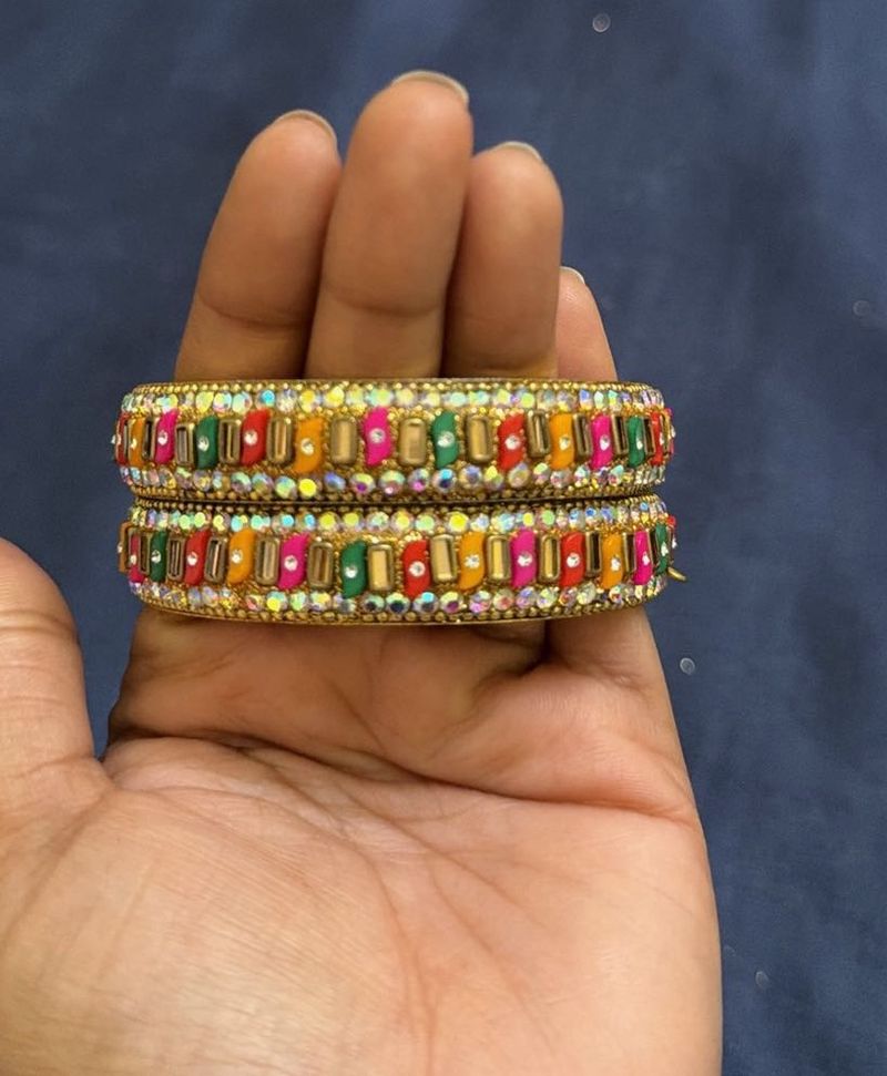 Colorful Beaded Bangles - Set of 2