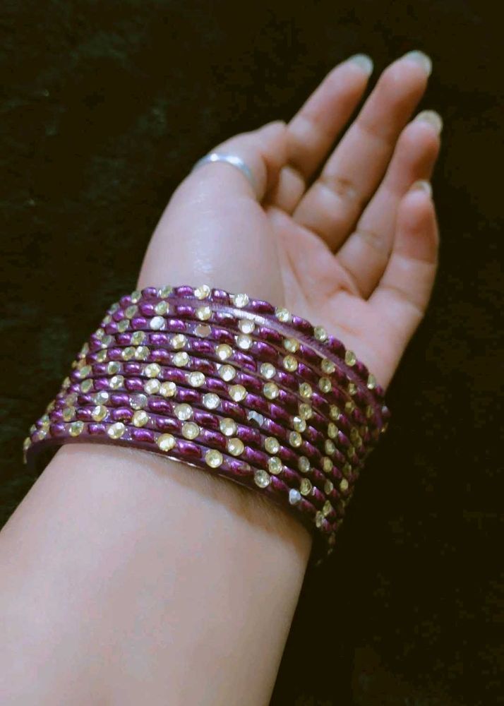 Purple &amp; Gold Bangle Set