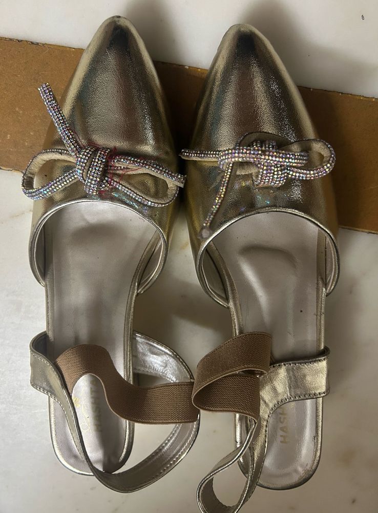 Gold Slingback Heels