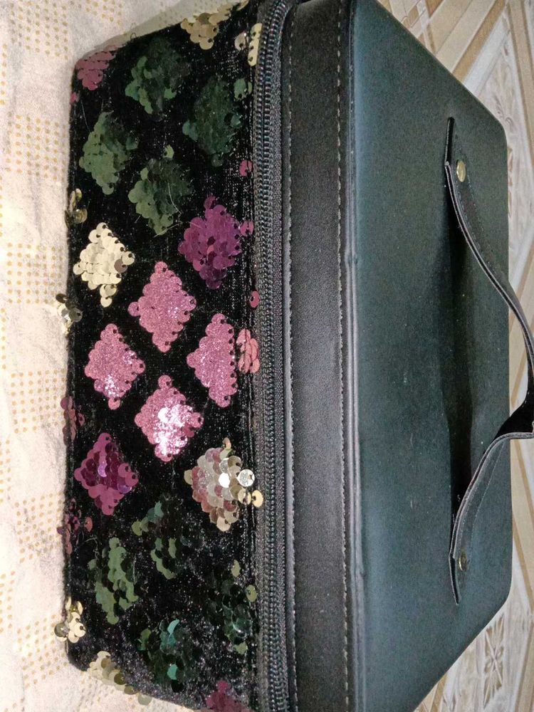 Stylish Sequin Embellished Pouch