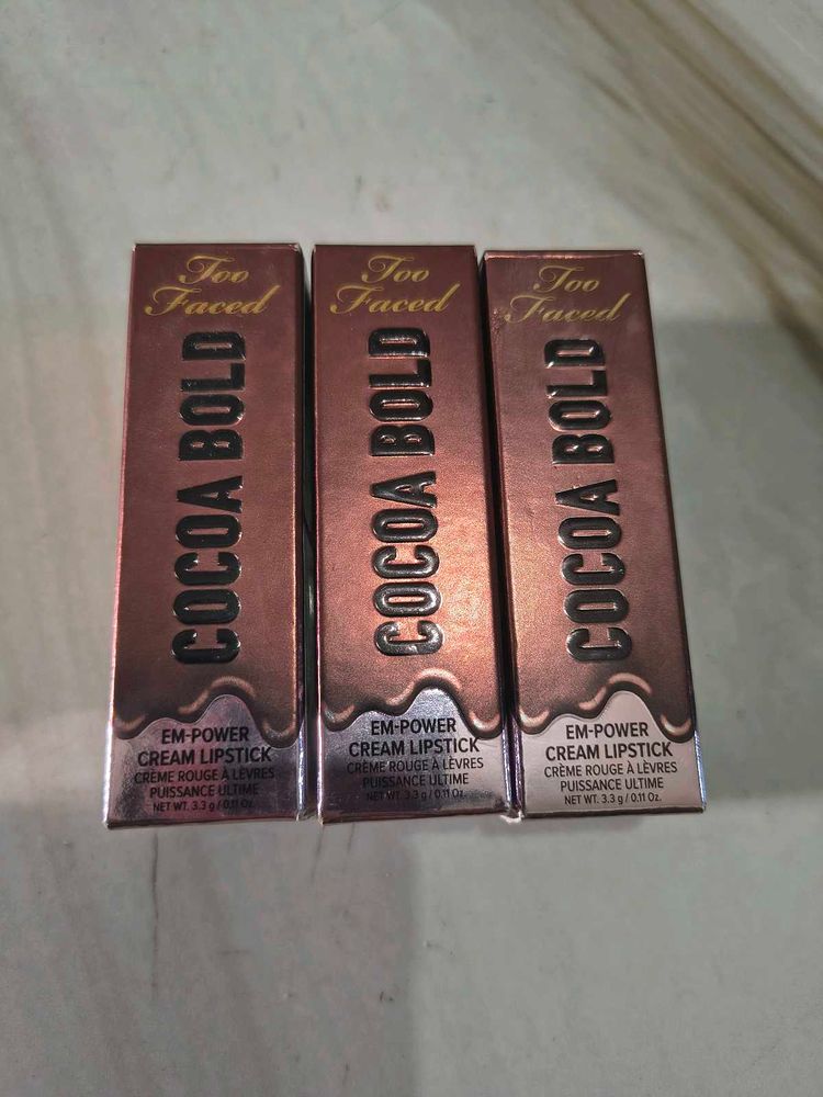 Pack Of 3 Too Faced Cocoa Bold Cream Lipstick