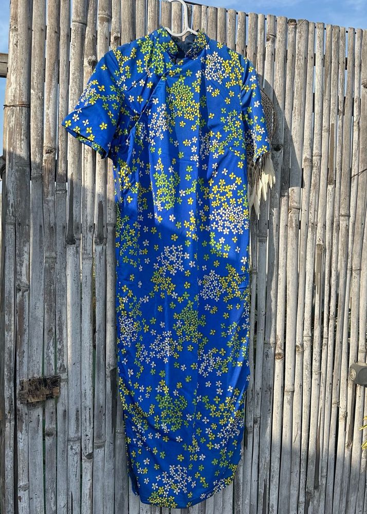 Blue Cheongsam Dress