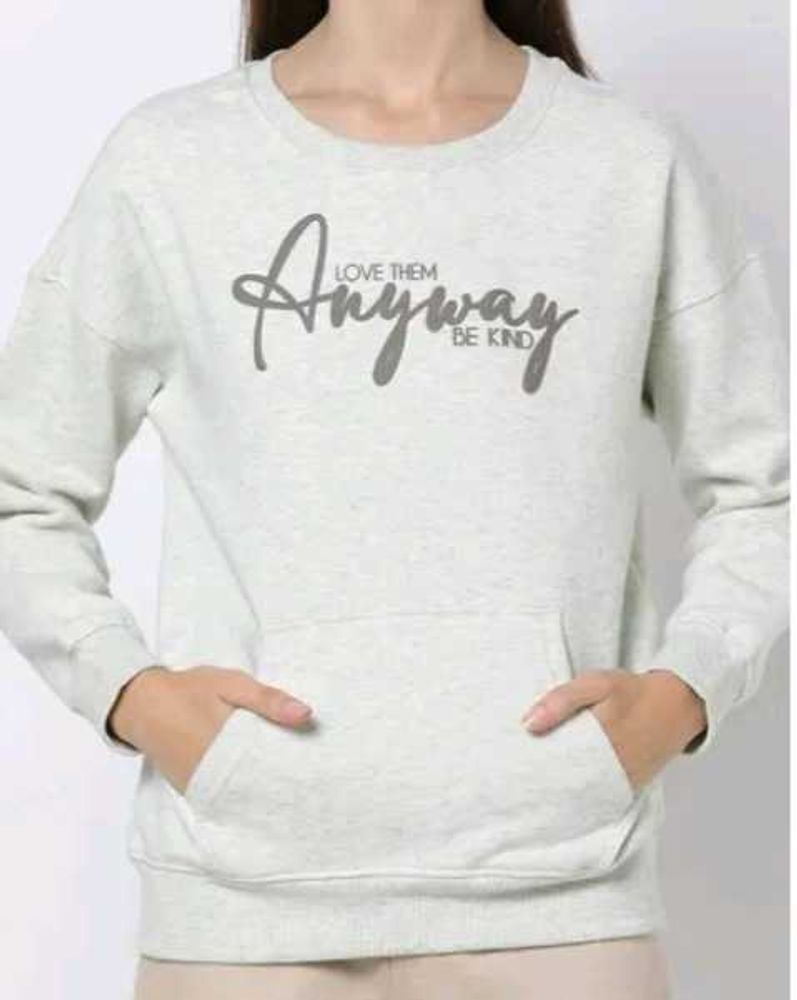 Typographic Print Round-Neck Sweatshirt
