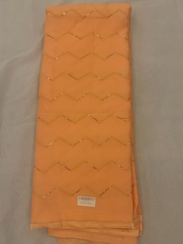 New Light Orange Chiffon Saree