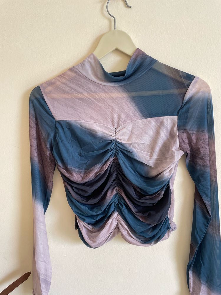 Stylish Mesh Long Sleeve Top