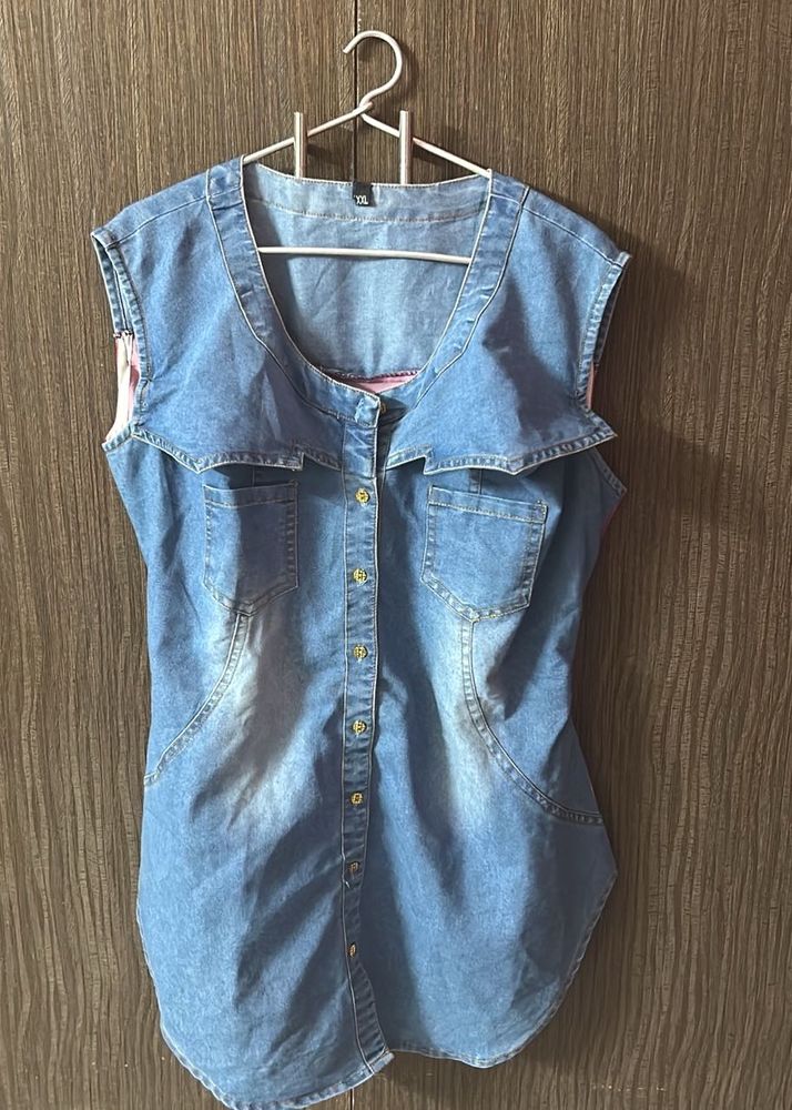 Denim Sleeveless Top