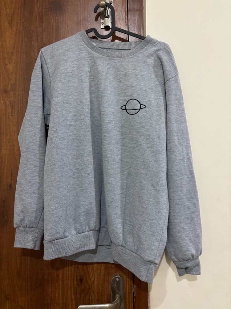 Gray Planet Embroidered Sweatshirt