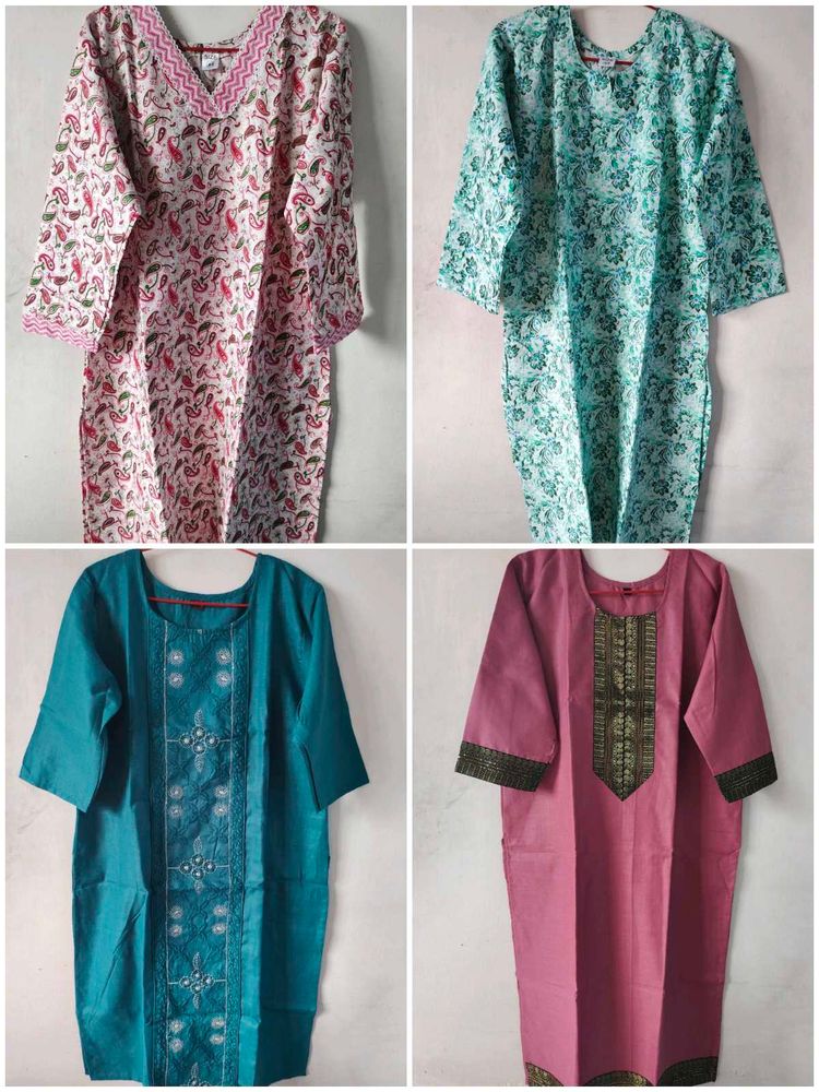 Combo Of 4 Beautiful Kurtis..🌻💗