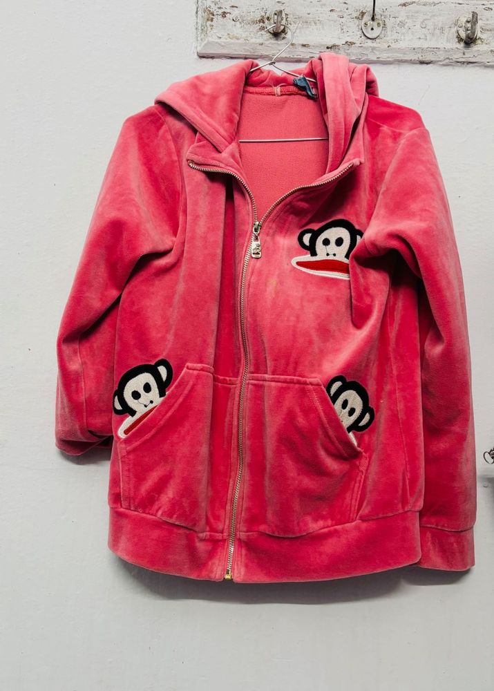 Paul Frank Velour Zip-Up Hoodie