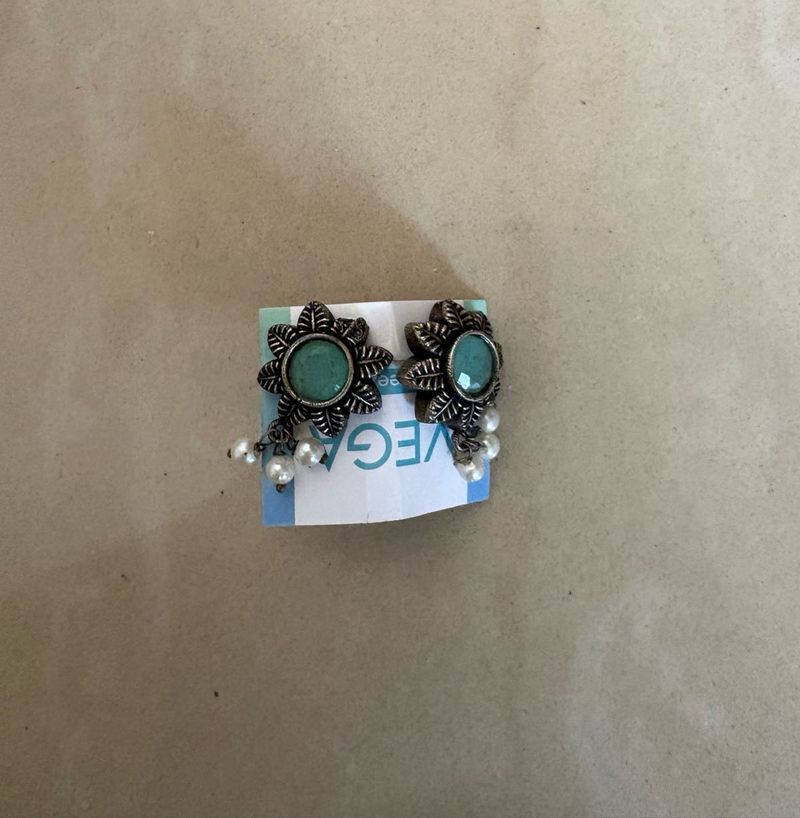 Boho Turquoise Flower Earrings