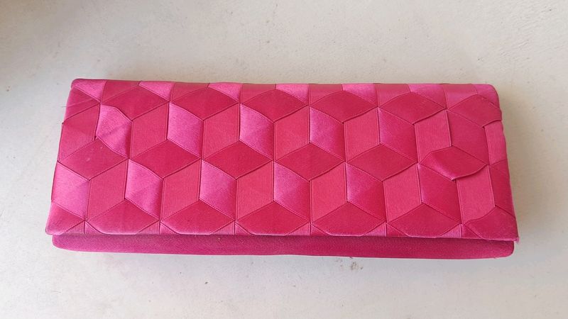 Barbie Hot Pink Braided Ribbon Clutch with Strap