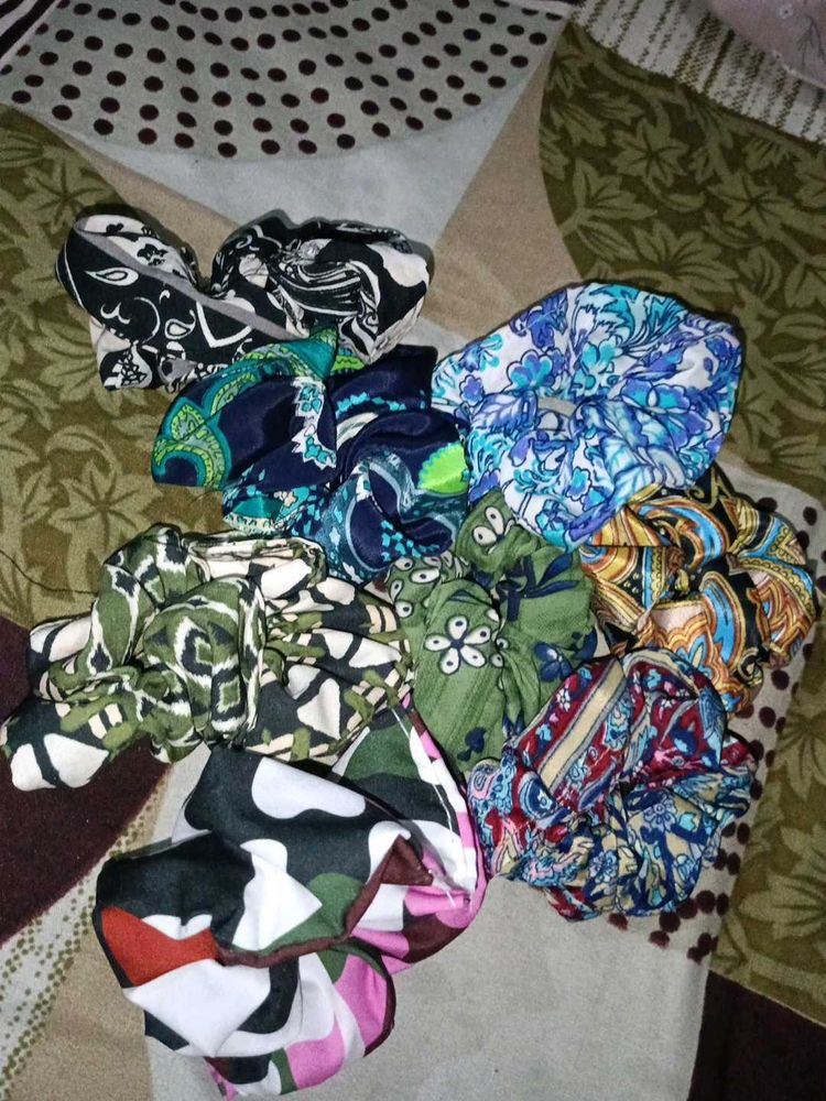 Colorful Scrunchie Set Pack Of 8