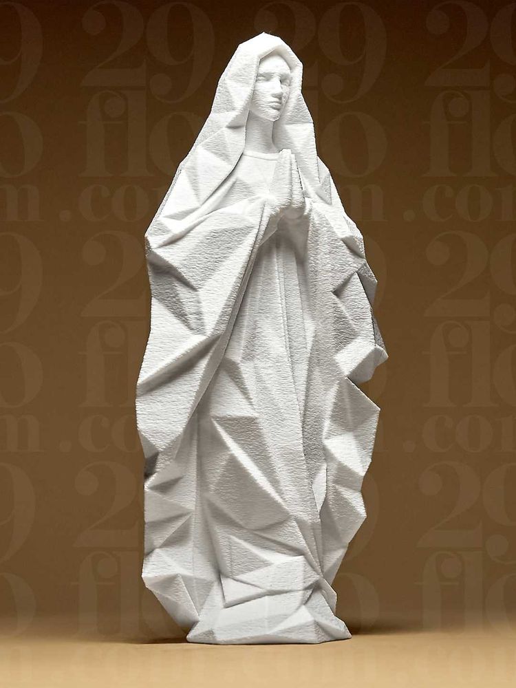 Geometric Saint Mary Statue 3d Printed