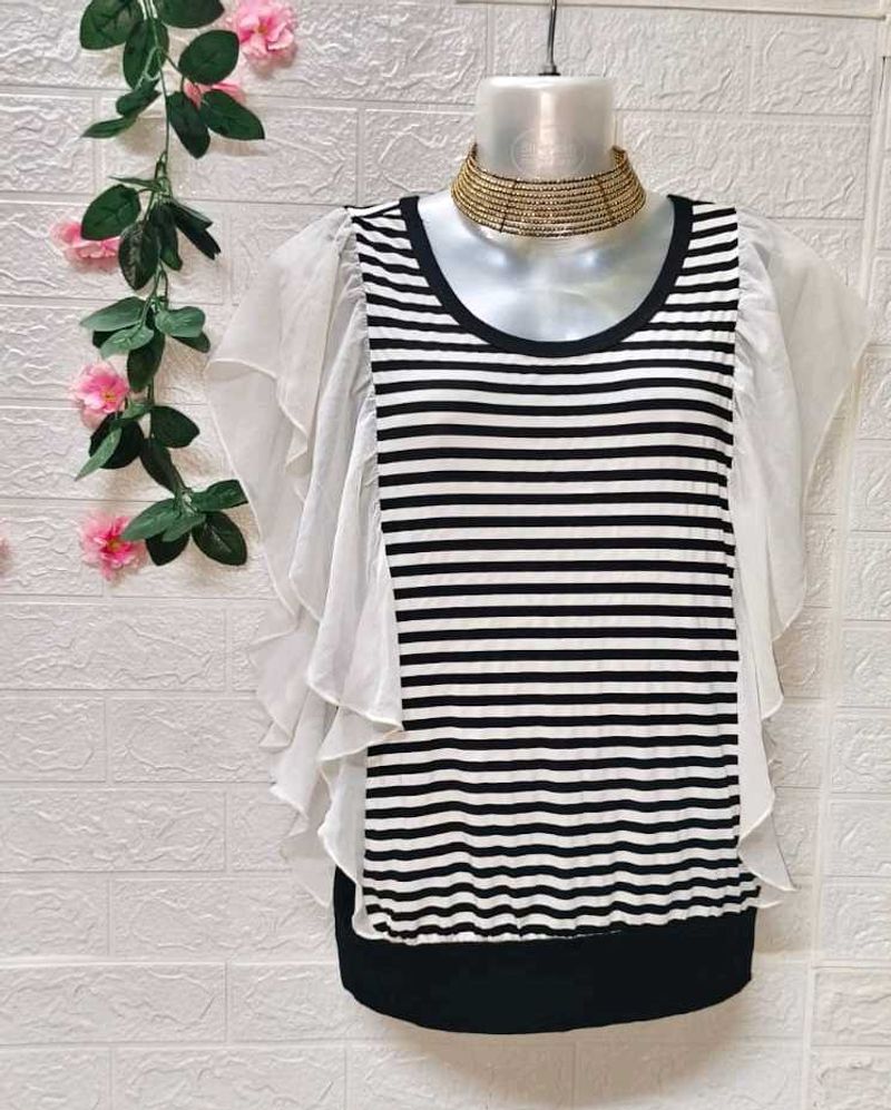 Size S/M 🎁Buy 2 Get 1 Free 🎁 Striped Cotton Top
