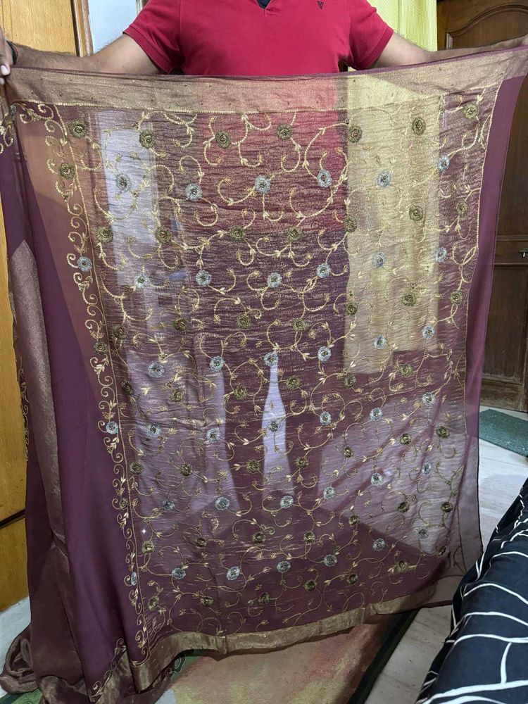 Embroidered saree
