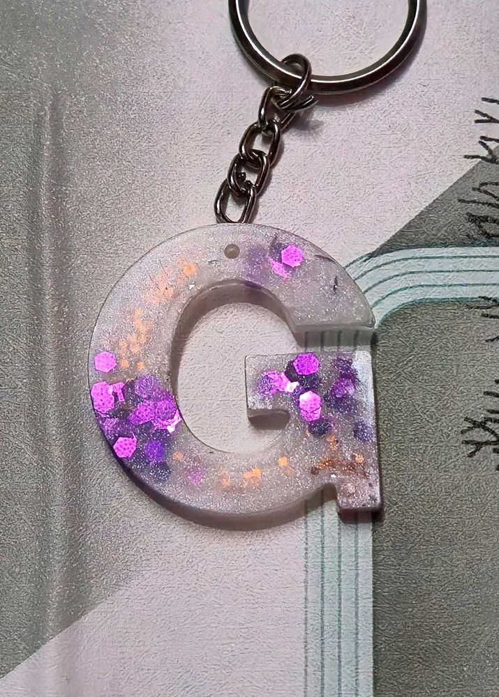 New G Letter Resin Keychain