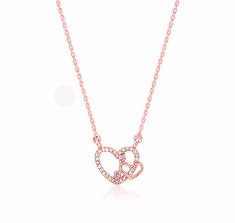 GIVA 925 REAL SILVER heart Necklace (Rose Gold)