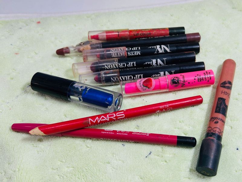 10 ITEMS | Lip Crayon+ Liner+ Eyeshadow