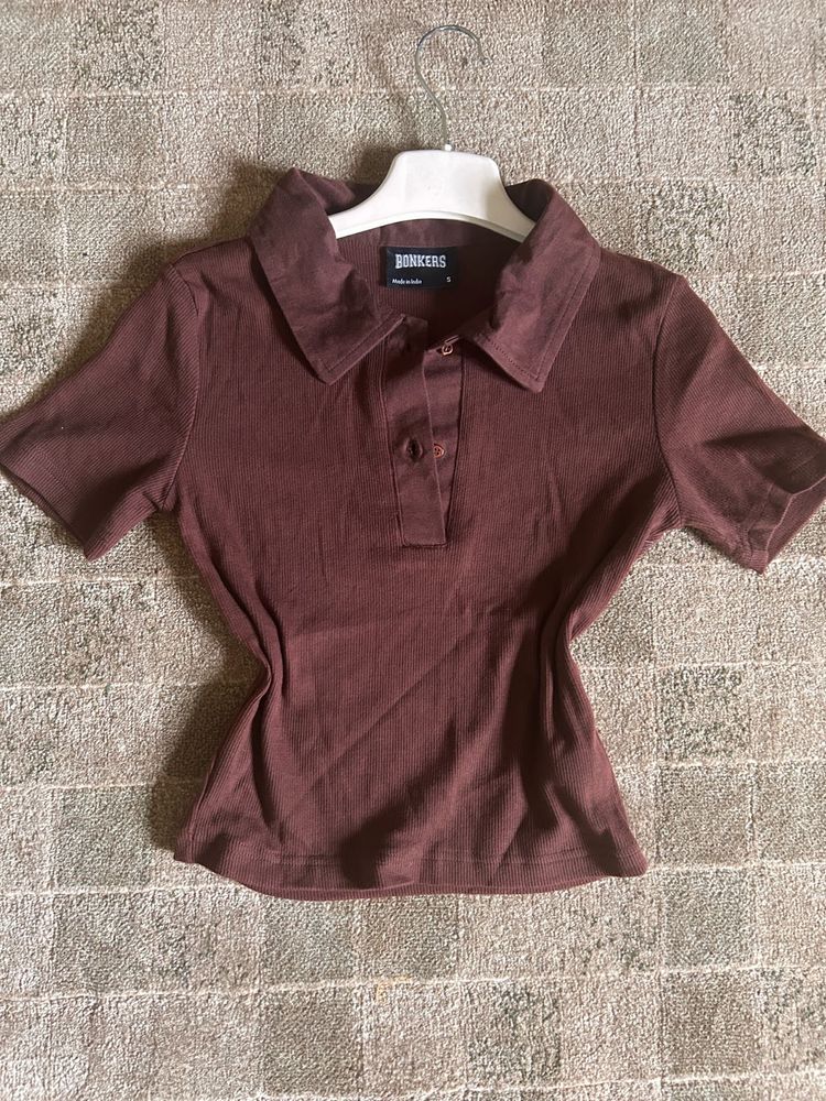 Bonkers Brown Polo Top