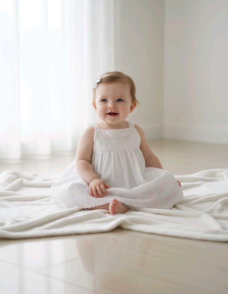 White Dress with Pink Details