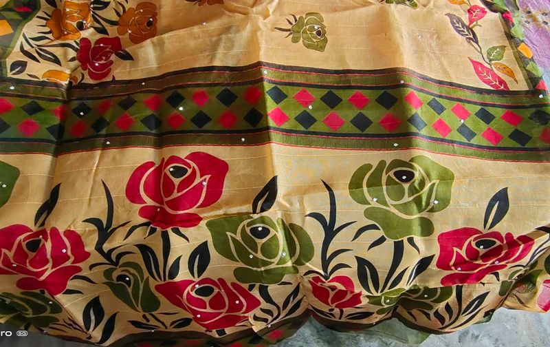 Saree Rose Printed