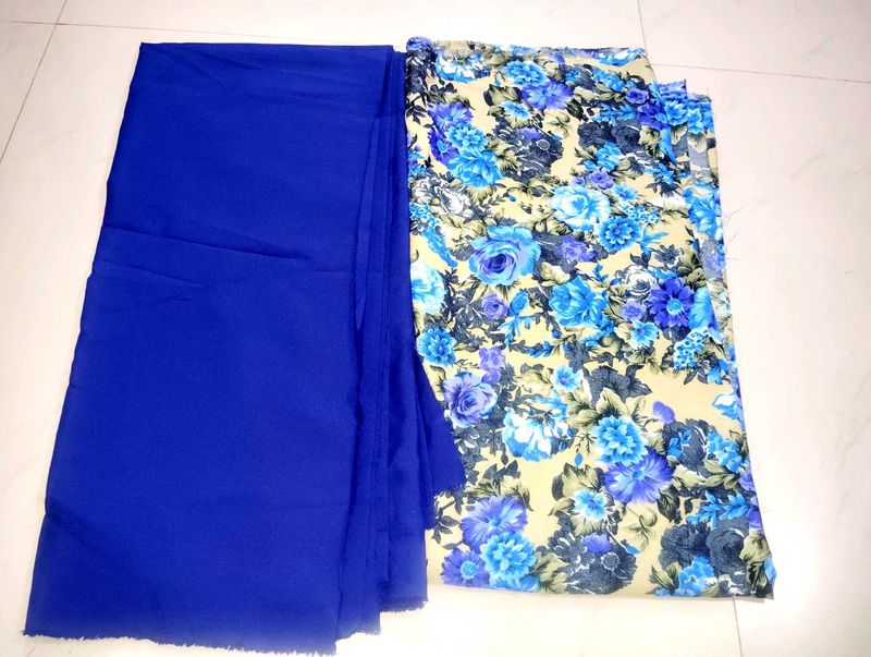 2 Set Combo Offer Blue &amp; Floral Fabric Bundle