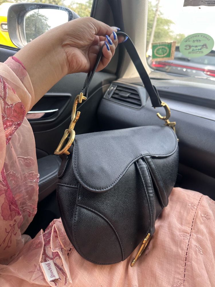 Thrifted Christian Dior Black Saddle Bag