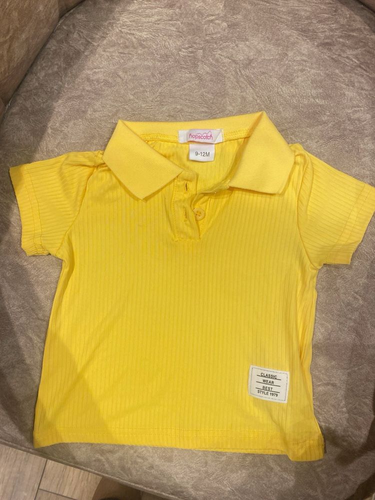 Hopscotch Yellow Polo Shirt And Pant Set