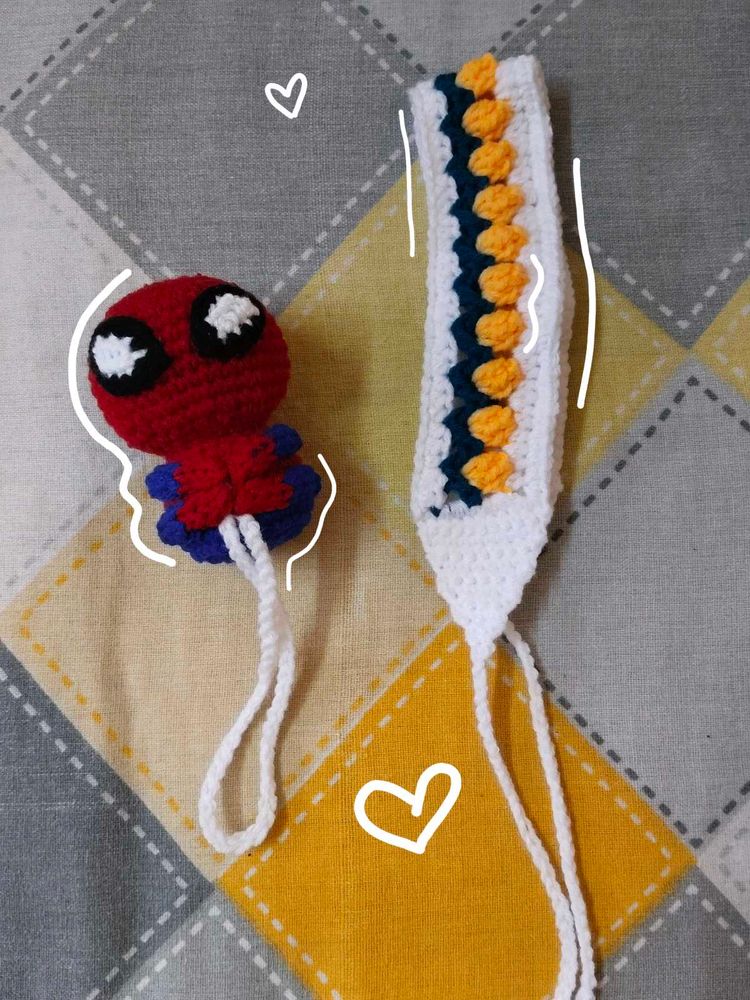 Crochet Spiderman charm &amp; tulip 🌷 Headband✨