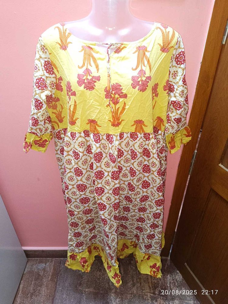 Xxl Floral Print Kurta
