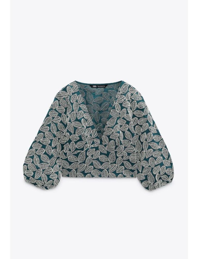 Zara Leaf Embroidered Top