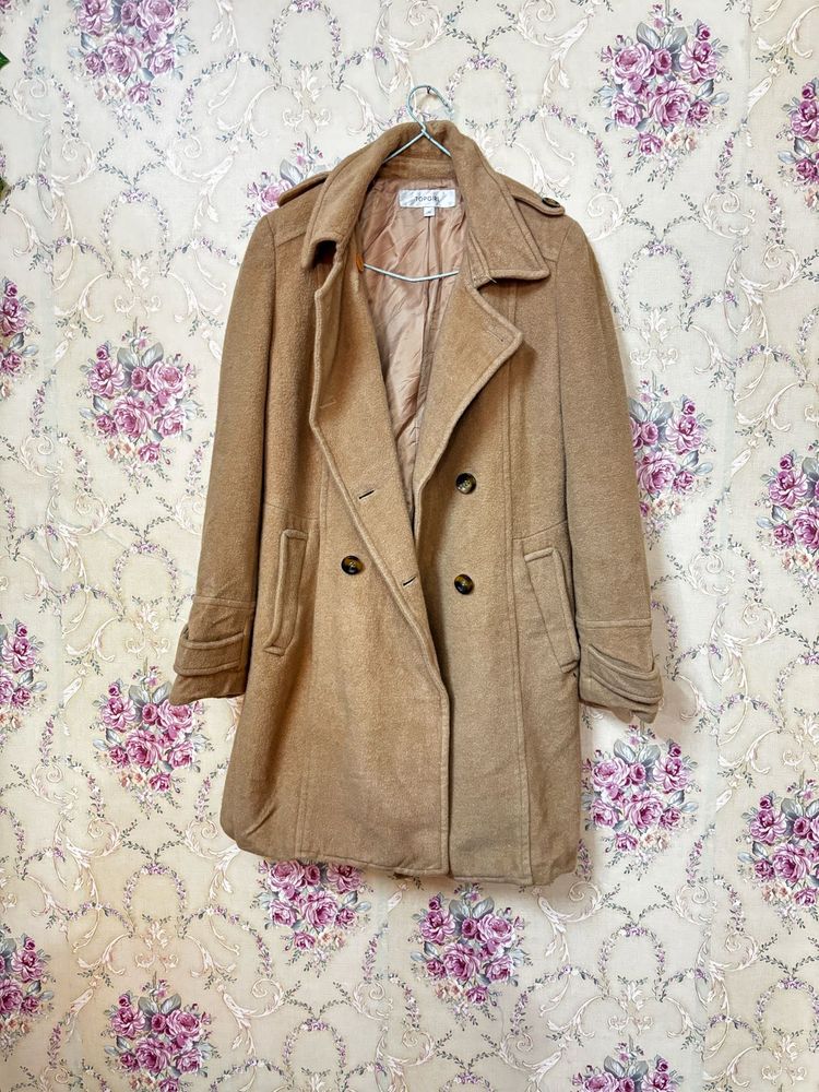 Tan Double-Breasted Trench Coat