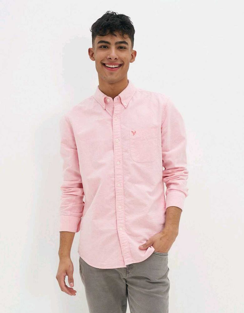 American Eagle Pink Oxford Shirt