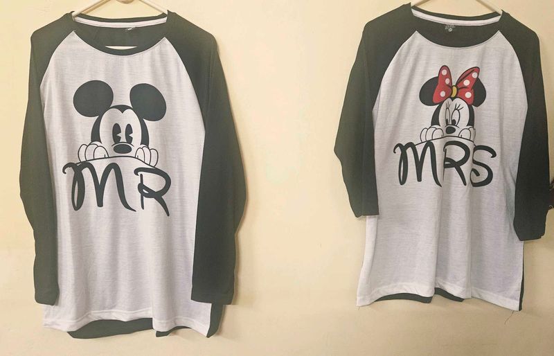 Plus Size Mickey &amp; Minnie Couple Tees