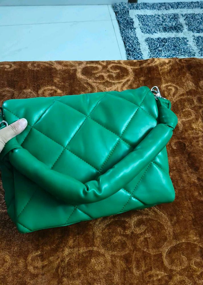 Green Quilted Handbag