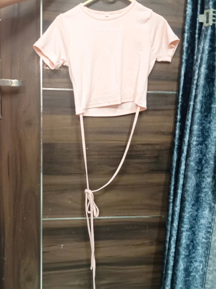 Peachy Tied Up Crop Top