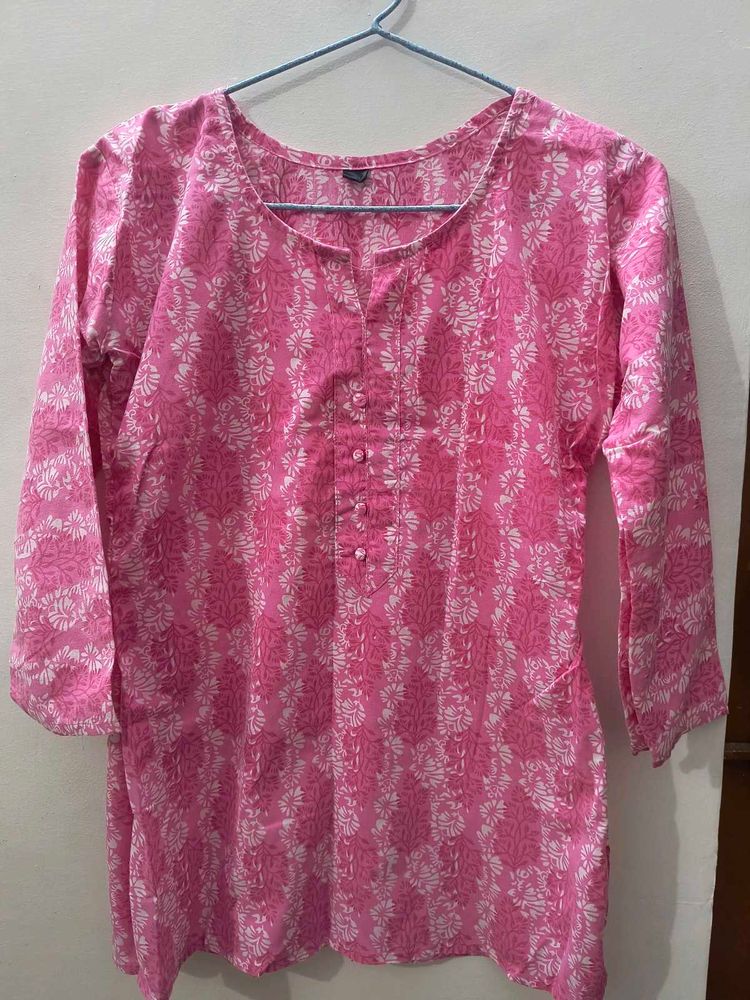 Pink Floral Kurta