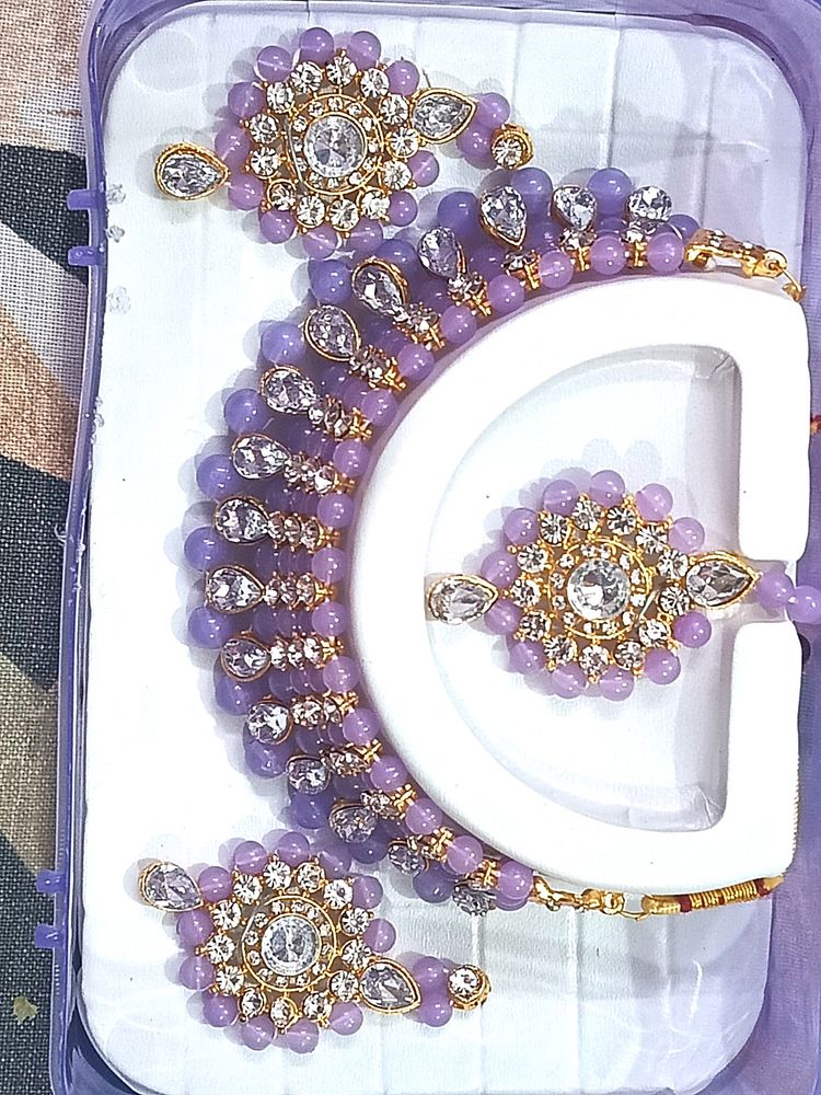 Elegant Gold Plated Necklace Set JewellerySet
