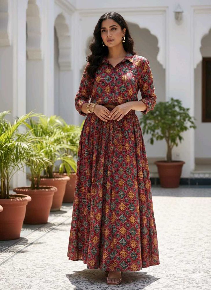 BRANDED- Stylish Dress with shirt and lehenga