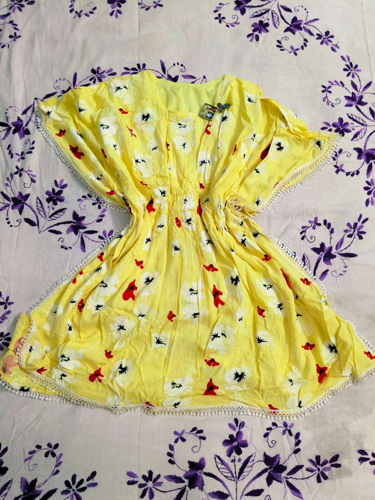 Yellow Floral Kaftan