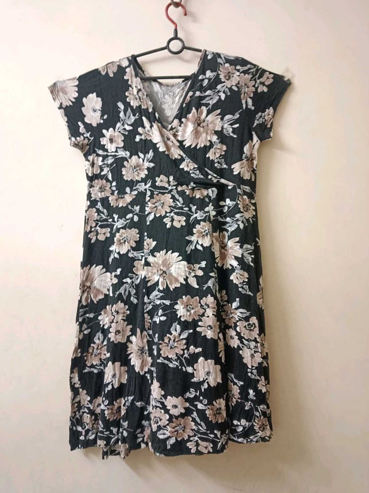 Floral Wrap Dress - Casual Chic