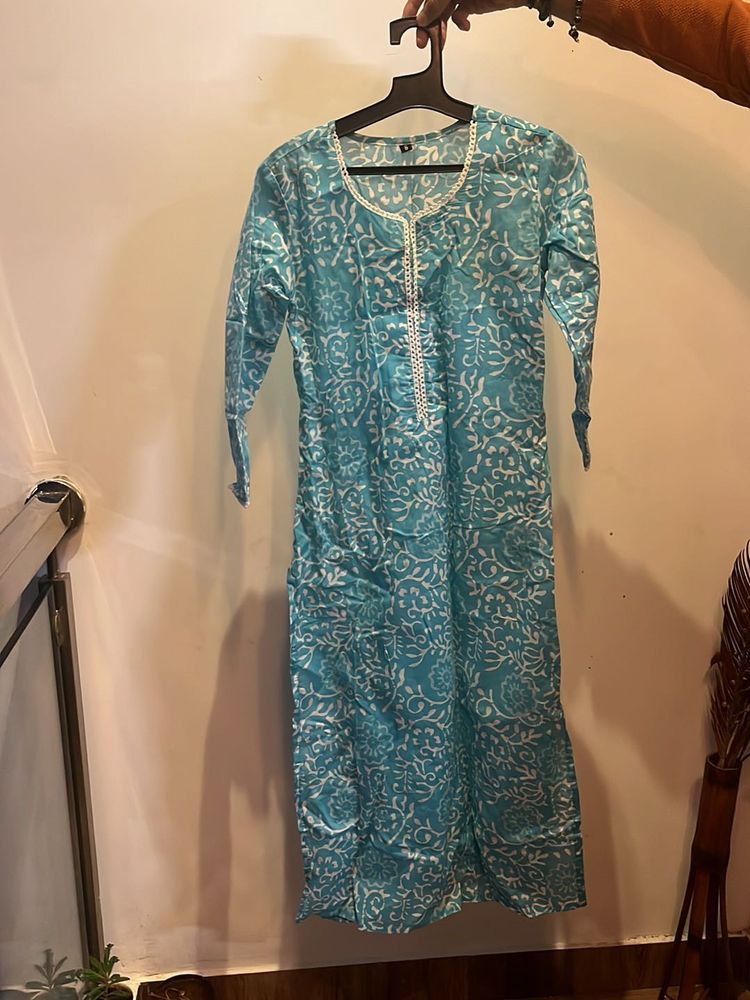 Elegant Blue Printed Kurta