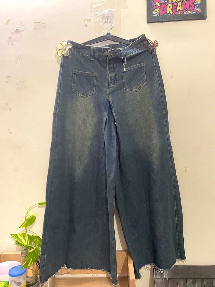 Wide Leg Flared Jeans