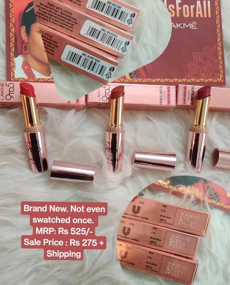 Lakme 9 To 5 Lipsticks