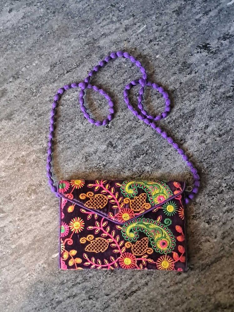 Embroidered Crossbody Bag