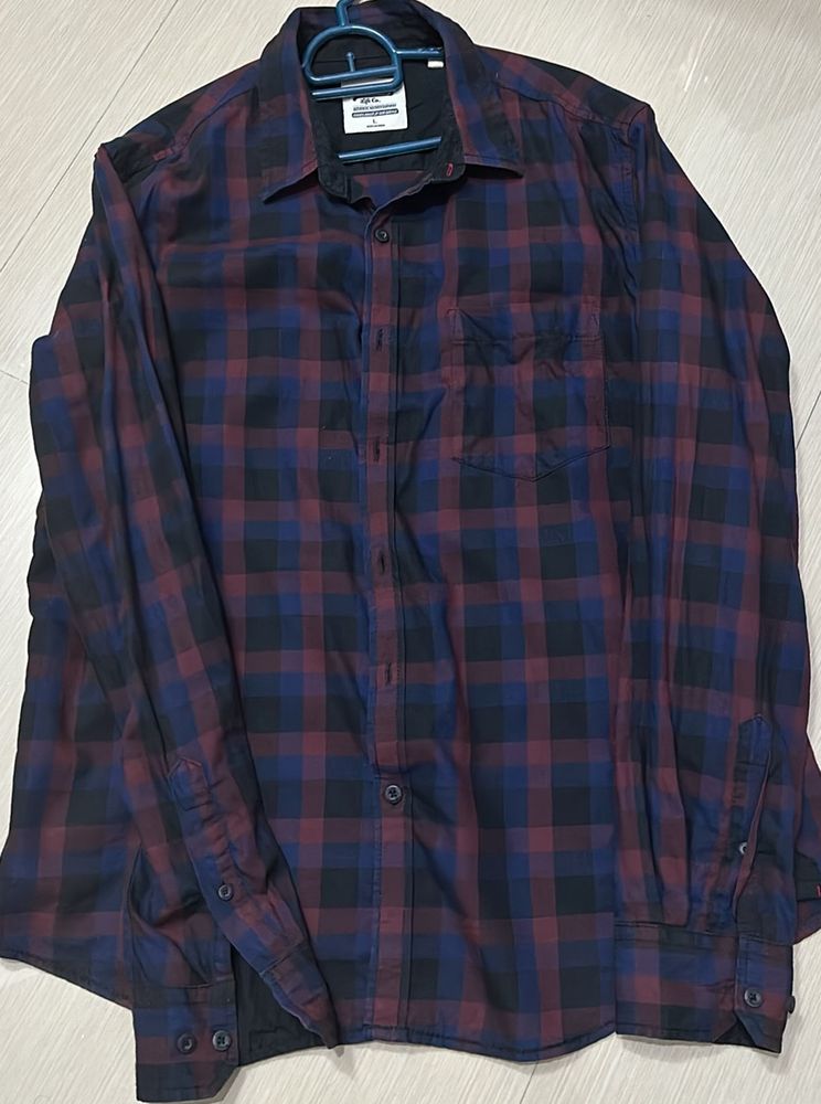 Big Checkered Black &amp; Red Full Sleeved Shirt