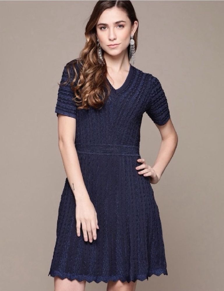 Label Ritu Kumar Blue Solid Dress