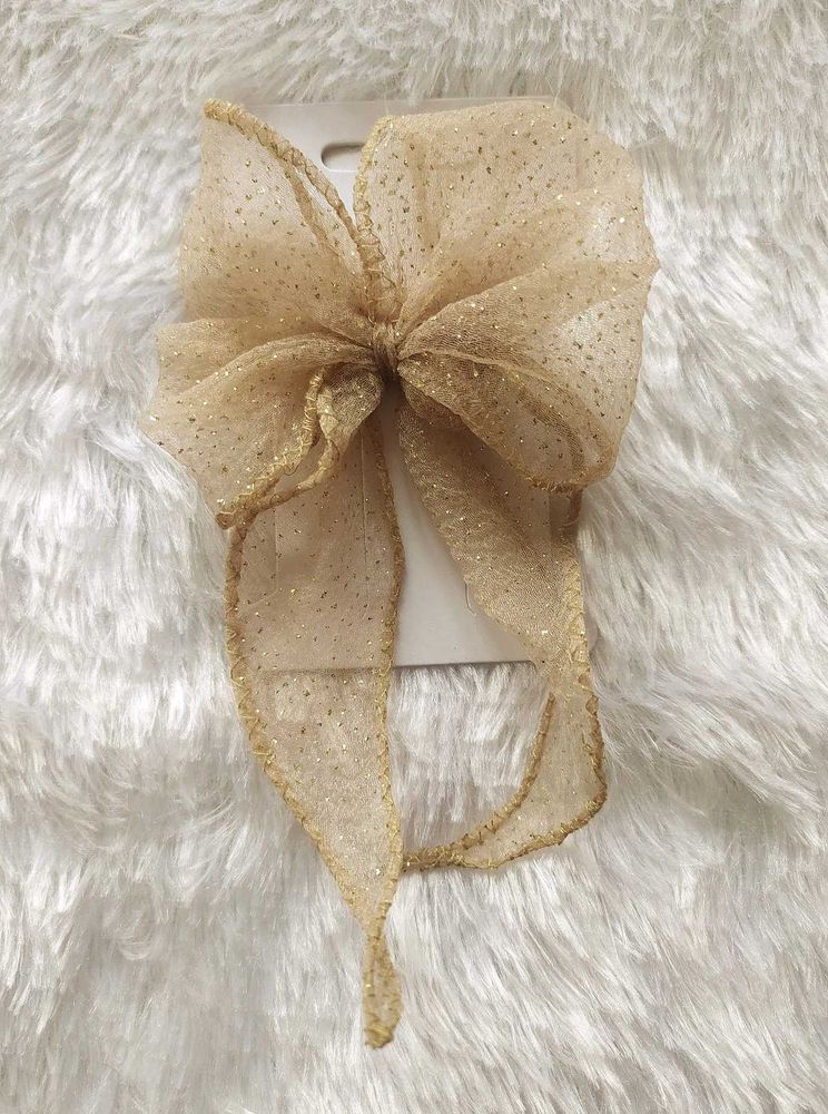 Sparkling Gold Hair Bow