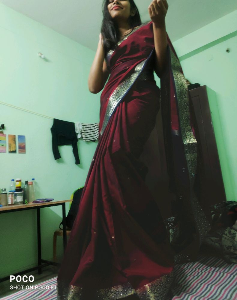 Beautiful Maroon Saree