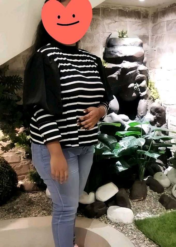 Striped Puff Sleeve Top